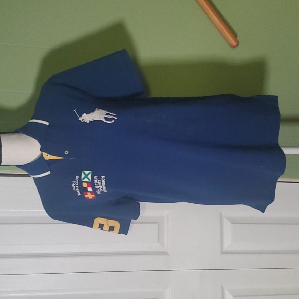 Polo by Ralph Lauren Blue Polo Shirt with Yellow Accents